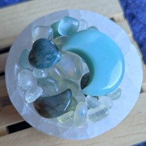 🩵SoFt & Strong WiNTer BLues✨ MOONSTONE Gemstone Crystal ☪️ Calm Mind's Eye Bowl